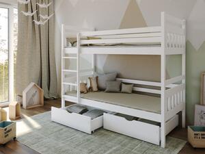 Patrová postel Síma - komplet Velikost spací plochy: 160x80, Barva: bílá, Šuplík: NE