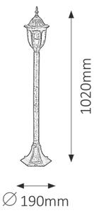 Rabalux 8375 MILANO - Stojací venkovní svítidlo IP43, 102cm (Zahradní sloupek)