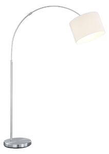 Trio Leuchten 461100101 HOTEL - Oblouková lampa s textilním stínidlem 1 x E27, (Moderní nastavitelná lampa textilním stínidlem)