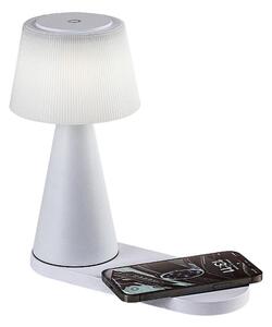 RABALUX 74214 Zavier dotyková stolní lampička D130mm LED 5W/220lm 3000+4000+5000K bílá, bezdrátové nabíjení, nabíjacia baterie 5V 3600mAh