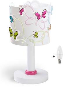 Dalber 62141 BUTTERFLY - Dětská stolní lampička + Dárek LED žárovka (Stolní lampička pro děti s motivem motýlků)