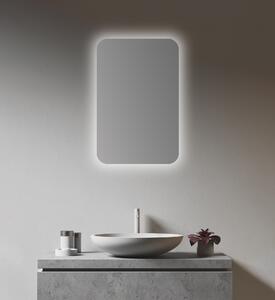Zrcadlová skříňka s osvětlením TALOS Oval 40x60 cm - koupelnová zrcadlová skříňka s kvalitním hliníkovým korpusem v matné černé barvě