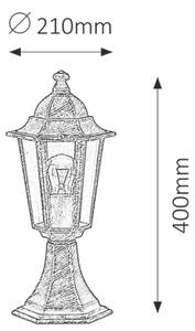 Rabalux 8236 VELENCE - Stojací lampa / lucerna venkovní IP43, výška 40cm (Venkovní stojací lampa)