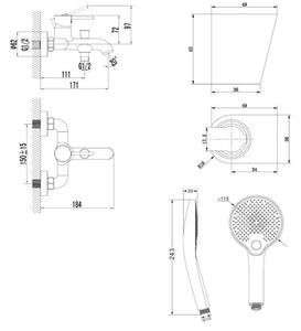 Kielle Oudee Vanová baterie se setem EcoSpare, chrom 10302SN50