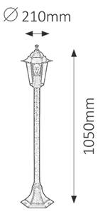 Rabalux 8240 VELENCE - Venkovní stojací lampa, lucerna, IP43, výška 105 cm (Venkovní stojací lampa)