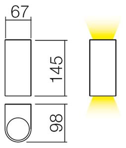 Smarter 9359 SCAN - Venkovní nástěnné svítidlo přímo/nepřímé (Nástěnné svítidlo svítící nahoru i dolů v rustikální hnědé barvě)
