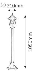 Rabalux 8210 VELENCE - Venkovní stojací lampa, IP43, 105cm (Venkovní stojací lampa)