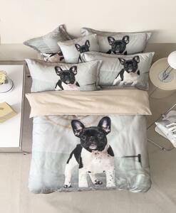 3 dílné povlečení Polycotton French Bulldog 200x140cm+90x70cm TiaHome