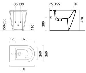 GSI Kube X Bidet stojící, 36x55 cm, bílá 9462111