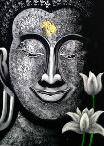 OBRAZ BUDHA ruční malba 35 x 50cm