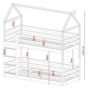 Domečková patrová postel Mia Velikost spací plochy: 160x80, Barva: bílá
