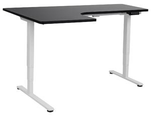 Elektricky nastavitelný rohový psací stůl DESTINES Černá/Bílá 160 cm 109 cm Levá