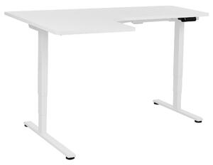 Elektricky nastavitelný rohový psací stůl DESTINES Bílá 160 cm 109 cm Levá