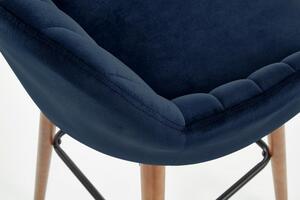 Barová židle- H93- Ořech/Tmavě modrá