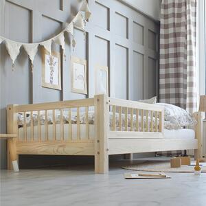 Dětská postel Basic 120x200 cm Velikost spací plochy: 200x120, Barva: přírodní dřevo, Výška nožiček: nohy 1 cm