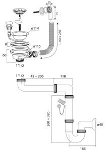 MEXEN - Automatický dřezový sifon na 1 misku, grafit 66911-70