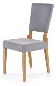 Jídelní židle SORBUS – masiv, látka, více barev Dub medový / šedá