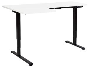 Elektricky nastavitelný rohový psací stůl DESTINES Bílá/Černá 160 cm 109 cm Levá