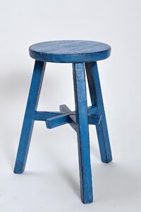 Hitra Dřevěná stolička modrá kulatá