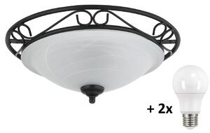 Rabalux 3722 ATHEN - Rustikální stropní lustr + Dárek 2x LED žárovka, Ø 37cm (Rustikální lustr vhodný například do chalupy)