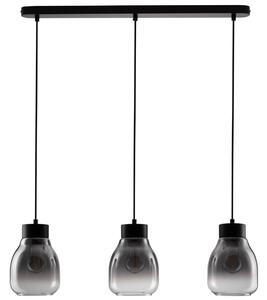 Kouřově šedé skleněné závěsné světlo Nova Luce Blacu 75 cm