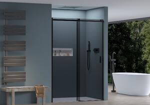 CERANO - Sprchové posuvné dveře Santoro L/P - černá matná, grafitové sklo - 120x195 cm