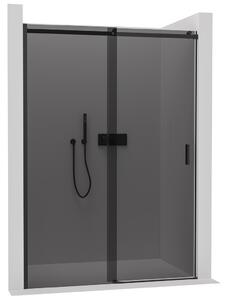 Cerano Santoro, sprchové posuvné dveře 140x195 cm, 6mm šedé sklo, černý profil, CER-CER-424960