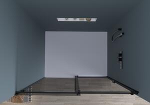 CERANO - Sprchové posuvné dveře Santoro L/P - černá matná, grafitové sklo - 120x195 cm