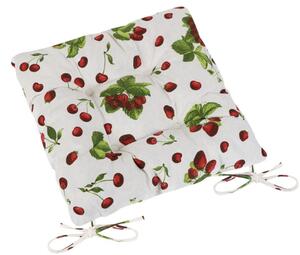 Bellatex Sedák EMA prošívaný 40x40 cm prošívaný Jahoda a třešeň