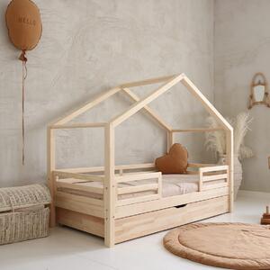 Domečková postel Housebed Fello duo plus Velikost spací plochy: 120x60, Barva: přírodní dřevo