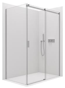 Cerano Santoro, sprchový kout s posuvnými dveřmi 130(dveře) x 70(stěna) x 195 cm, 6mm čiré sklo, chromový profil, CER-CER-425431