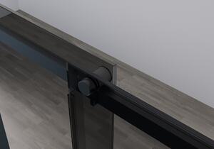 Cerano Santoro, sprchový kout s posuvnými dveřmi 100(dveře) x 70(stěna) x 195 cm, 6mm šedé sklo, černý profil, CER-CER-425104