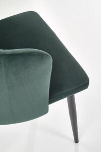 Jídelní židle K386 samet / černá Tmavě zelená