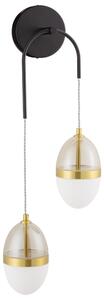 Bílo-zlaté skleněné nástěnné LED světlo Nova Luce Egna II