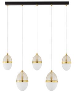 Bílo-zlaté skleněné závěsné LED světlo Nova Luce Egna 86 cm
