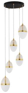 Bílo-zlaté skleněné závěsné LED světlo Nova Luce Egna 45 cm