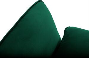 Zelená Rohová sametová pětimístná pohovka Florence pravý roh 255 × 170 × 95 cm COSMOPOLITAN DESIGN