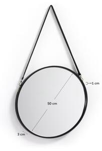 Černé lakované závěsné zrcadlo Kave Home Reintree 50 cm