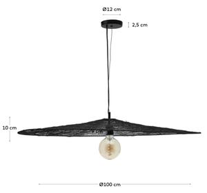 Černé kovové závěsné světlo Kave Home Makai 100 cm