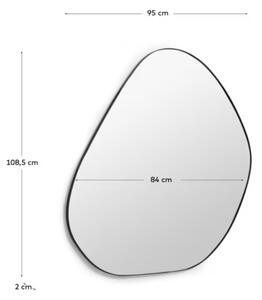 Černé kovové závěsné zrcadlo Kave Home Anera 108,5 x 84 cm