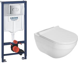 Sada podomítkový WC modul se splachovacím tlačítkem Grohe Solido 38981000, záchodová mísa Roca Hebe A34H138000