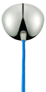 Kaspa 10126909 LONGIS I - Závěsné svítidlo s čirým sklem,modrý textilní kabel (Závěsné svítidlo v moderním retro stylu 1 x E27, vhodné i jako barové hotelové svítidlo)