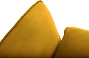Žlutá Rohová sametová pětimístná pohovka Florence pravý roh 255 × 170 × 95 cm COSMOPOLITAN DESIGN