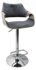 Barová židle H-98 (šedá/chromovaná ocel)