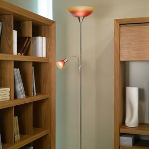 Eglo 86654 UP 4 - Stojací lampa se čtecí bodovkou (Lampa do obýváku s natáčecí bodovkou na čtení, červenooranžová skla)