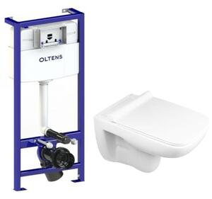 Sada podomítkový WC modul Oltens Triberg 50001000, WC mísa se sedátkem s pomalým sklápěním Oltens Ribe 42011000