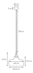 Kaspa 10144109 LONGIS - Závěsné svítidlo s čirým sklem, černobíllý kabel (Závěsné svítidlo v moderním retro stylu 1 x E27, vhodné i jako barové hotelové svítidlo)