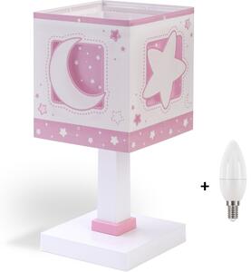 Dalber 63231S MOON LIGHT pink - Dětská stolní lampička v růžové barvě + Dárek LED žárovka (Stolní lampička pro děti )