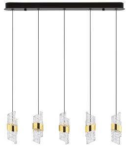Černo-zlaté závěsné LED světlo Nova Luce Seneca 83 cm