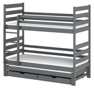 Patrová postel z masivu pro 3 děti - Tomáš Barva: bílá, Velikost matrace: 180x80 cm